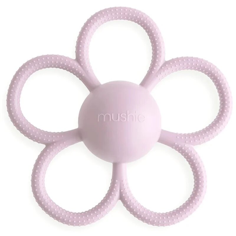 Mushie Rattle Teether Toy гризалка с дрънкалка Soft Lilac 1 бр.