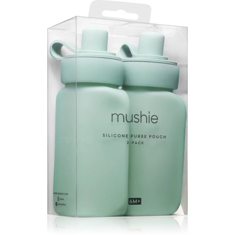 Mushie Silicone Puree Pouch силиконови съдове за пюре за многократно пълнене Cambridge Blue 2 бр.