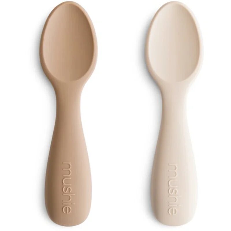 Mushie Toddler Starter Spoons лъжичка Natural/ Shifting Sand 12m+ 2 бр.