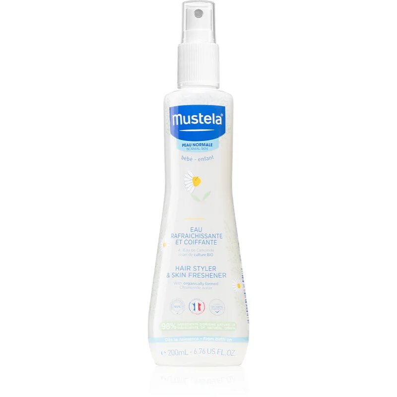 Mustela Bébé освежаваща вода за тяло и коса 200 мл.