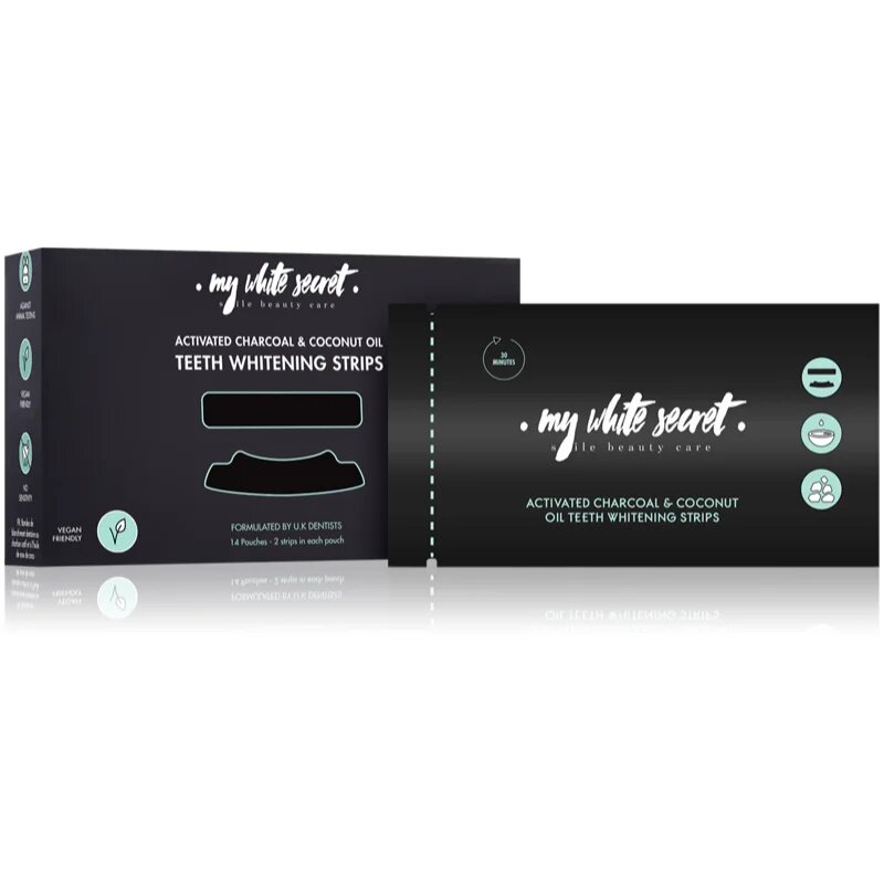 My White Secret Charcoal and Coconut Oil избелващи ленти за зъби 14 бр.