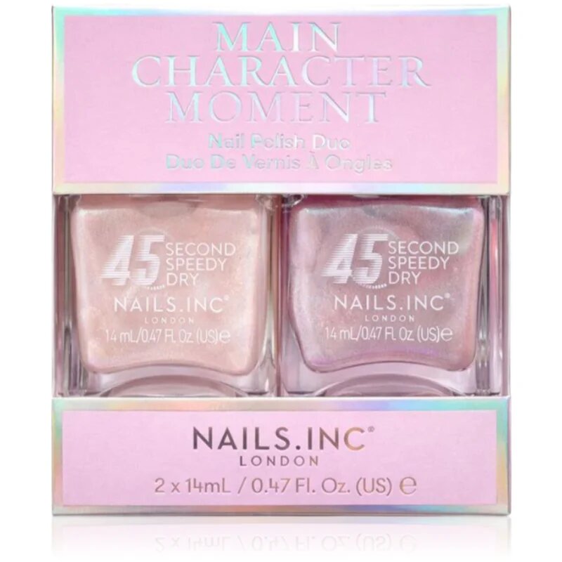 Nails Inc. 45 Second Speedy Gloss лак за нокти ДУО ОПАКОВКА цвят Main Character Moment 2x14 мл.