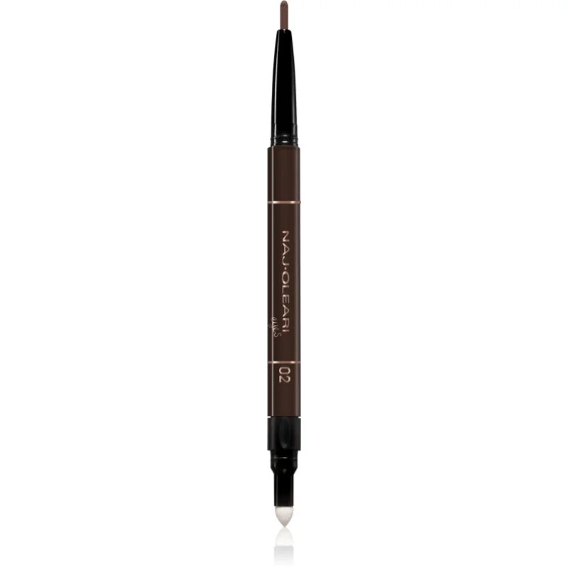 Naj Oleari 3 in 1 Perfect Brow молив и гел за вежди двустранен цвят 02 Brown 0.15 гр.