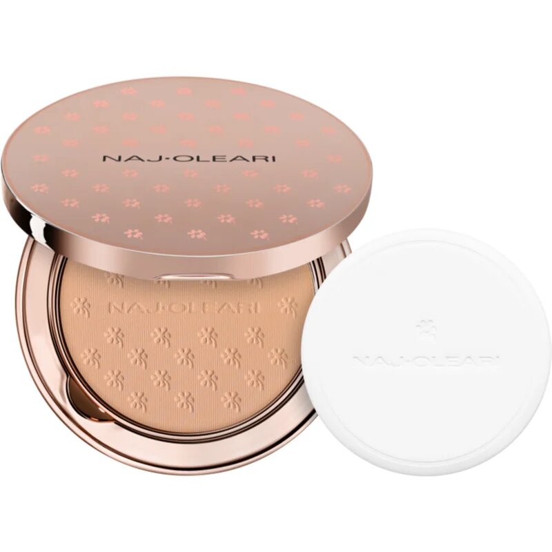Naj Oleari Skin Caress Pressed Powder компактна пудра с матиращ ефект цвят 01 Warm Beige 9.5 гр.