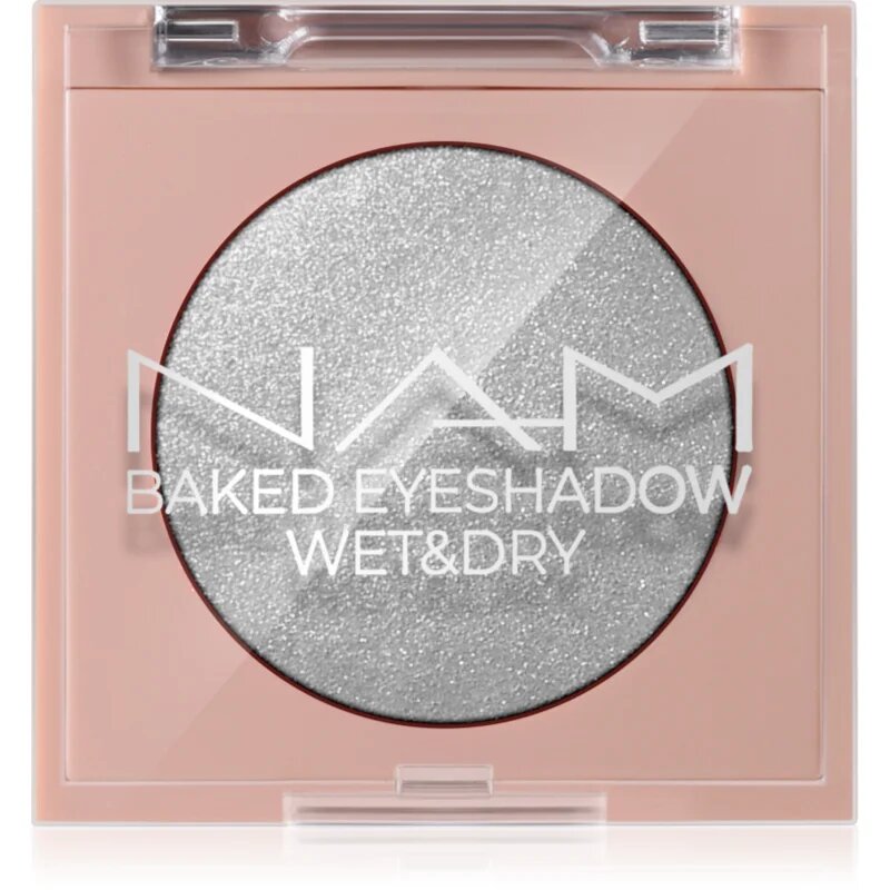 NAM Baked Eyeshadow сенки за очи с блясък 02 Silver Lining 4 гр.