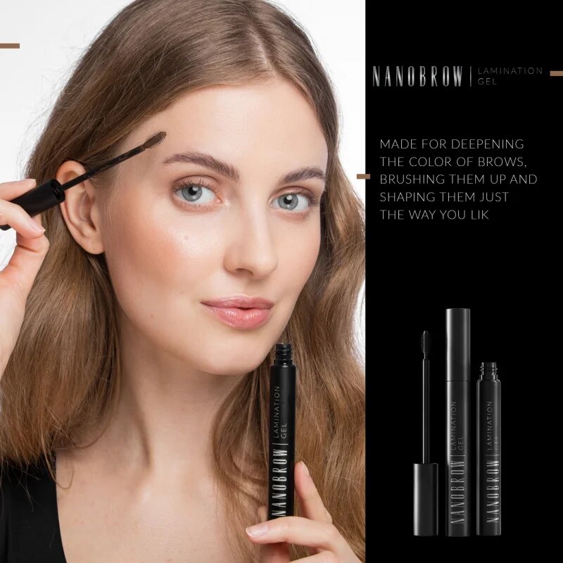 Nanobrow Lamination Gel гел за вежди цвят Brown 7 мл.
