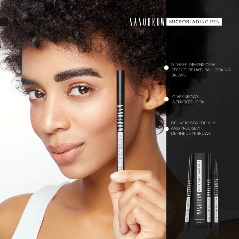 Nanobrow Microblading Pen прецизна водоустойчива очна линия за вежди цвят Dark Brown 1 мл.