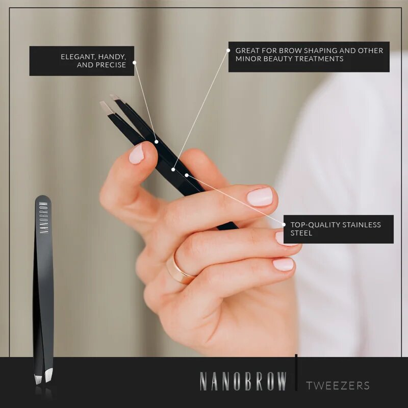 Nanobrow Tweezers пинсета със скосен връх 1 бр.