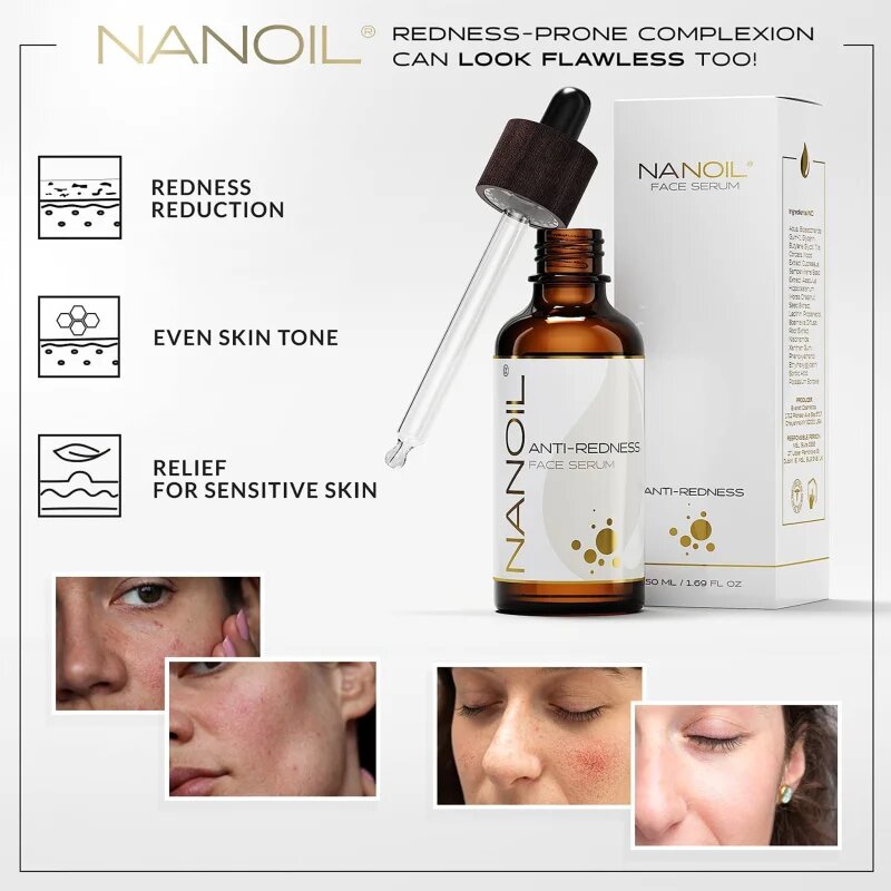 Nanoil Anti-Redness серум за лице за редуциране на зачервявания 50 мл.