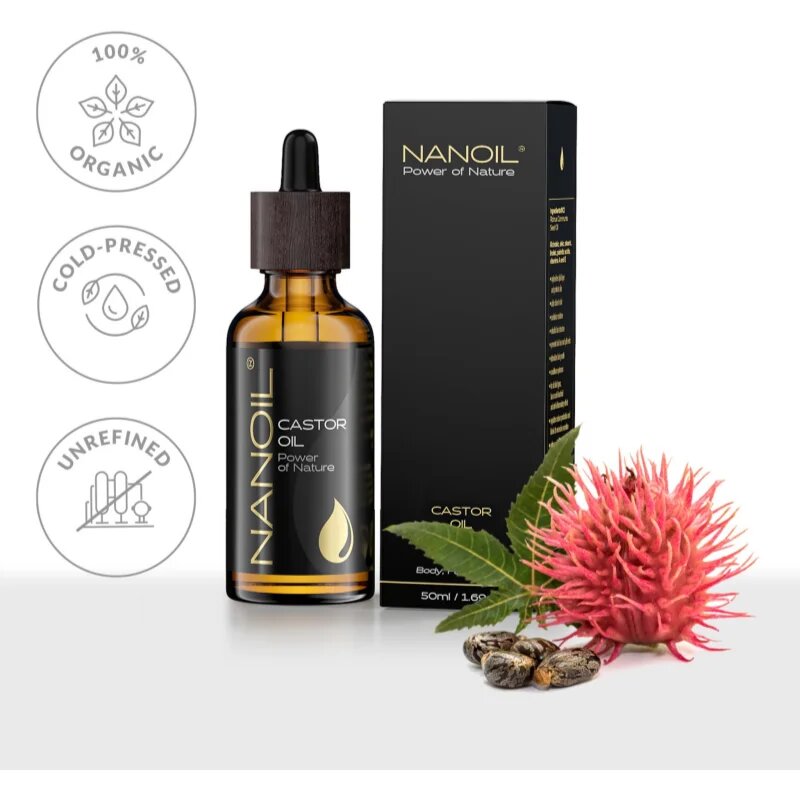 Nanoil Castor Oil рициново олио за лице тяло и коса 50 мл.