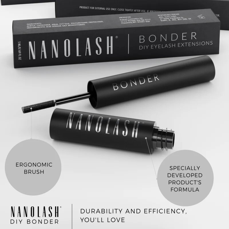 Nanolash DIY Bonder лепило за изкуствени мигли цвят Black 5 мл.