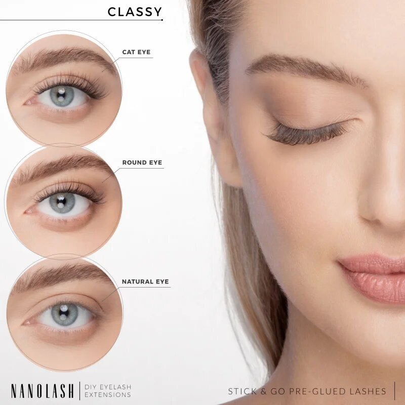 Nanolash DIY Eyelash Extensions комплект за домашно удължаване на миглите Classy 36 бр.