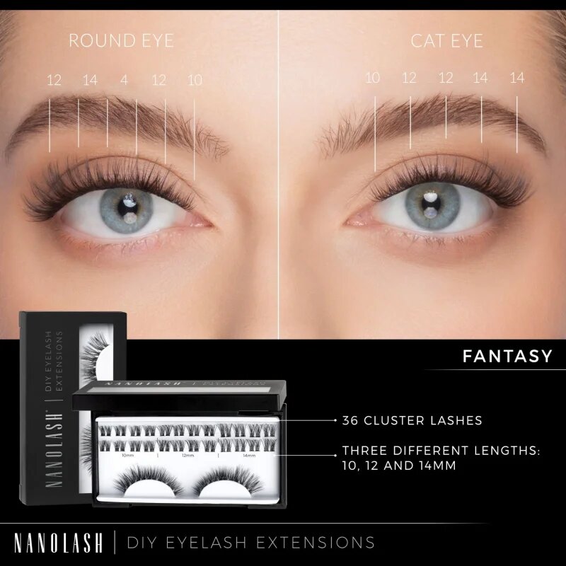 Nanolash DIY Eyelash Extensions комплект за домашно удължаване на миглите Fantasy 36 бр.