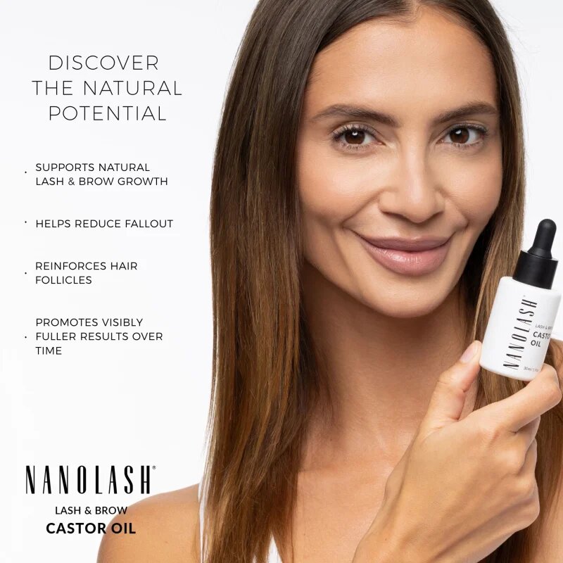 Nanolash Lash & Brow Castor Oil студено пресовано рициново масло за мигли и вежди 30 мл.