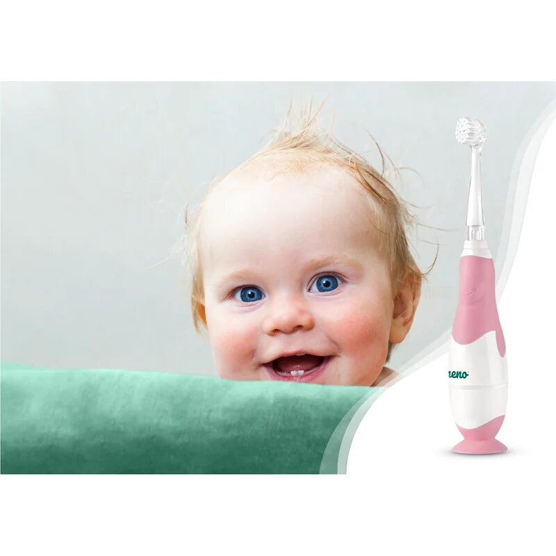 NENO Denti Pink детска електрическа четка за зъби със сменяеми батерии 3 m+ 1 бр.