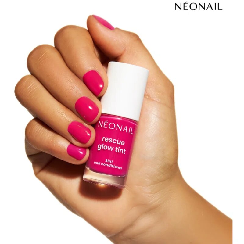 NeoNail Rescue Glow Tint 3in1 Nail Conditioner подхранващ лак за нокти цвят Magenta Pink 7.2 мл.
