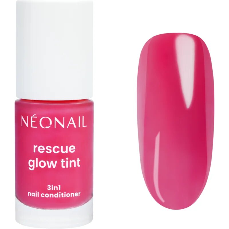 NeoNail Rescue Glow Tint 3in1 Nail Conditioner подхранващ лак за нокти цвят Magenta Pink 7.2 мл.