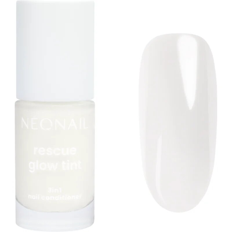 NeoNail Rescue Glow Tint 3in1 Nail Conditioner подхранващ лак за нокти цвят Milky White 7.2 мл.