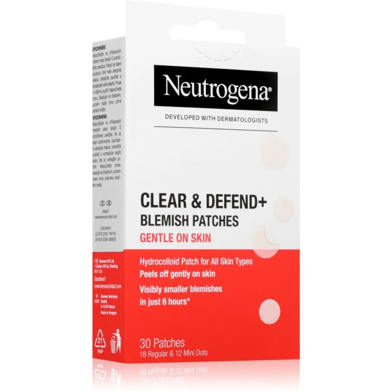 Neutrogena Clear & Defend+ лепенки за проблемна кожа за чувствителна кожа на лицето 30 бр.