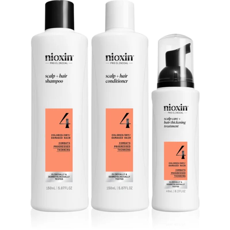 Nioxin System 4 подаръчен комплект за увредена и боядисана коса 3 бр.