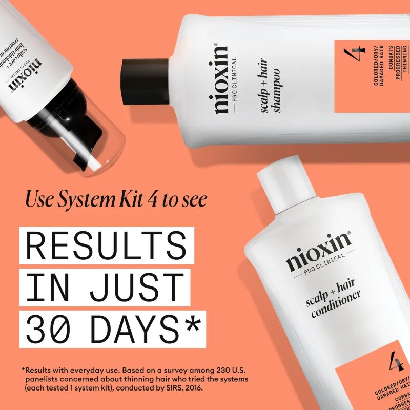 Nioxin System 4 Scalp + Hair Shampoo нежен шампоан за боядисана и увредена коса 300 мл.