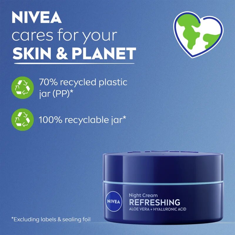 Nivea 24 h Moisture регенериращ нощен крем 50 мл.