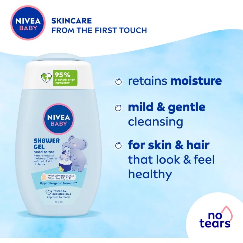 Nivea BABY душ гел за тяло и коса 200 мл.