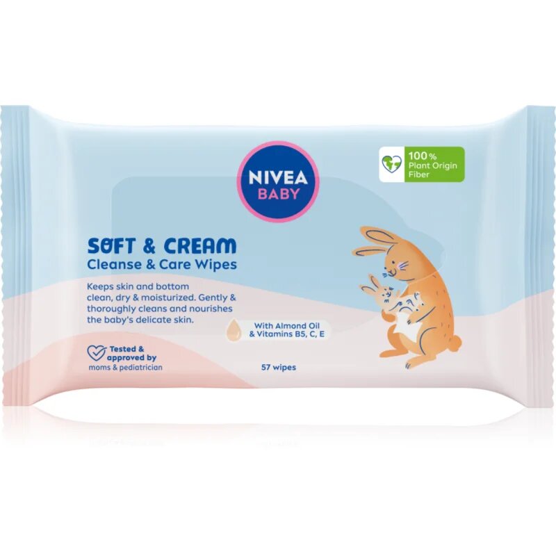 Nivea BABY Soft & Cream почистващи кърпички 57 бр.