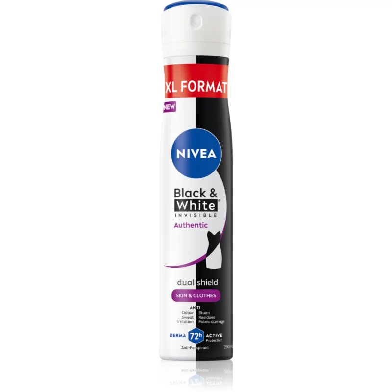 Nivea Black & White Authentic антиперспирант-спрей 72 ч. 200 мл.