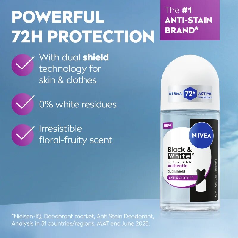 Nivea Black & White Authentic рол- он против изпотяване 50 мл.