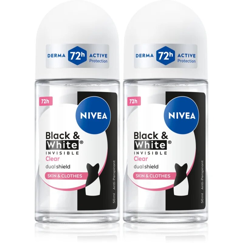 Nivea Black & White Invisible Clear комплект за тяло