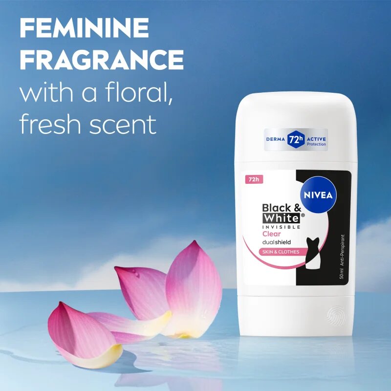 Nivea Black & White Invisible Clear твърд антиперспирант изгодна опаковка