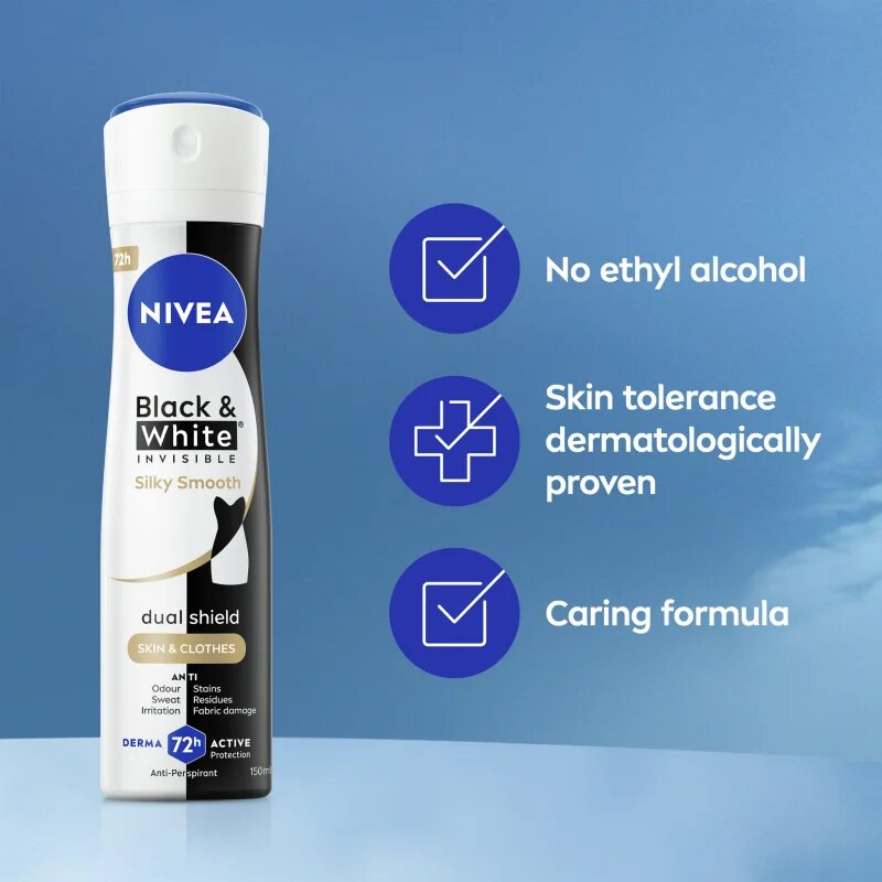 Nivea Black & White Invisible Silky Smooth антиперспирант-спрей за жени 200 мл.