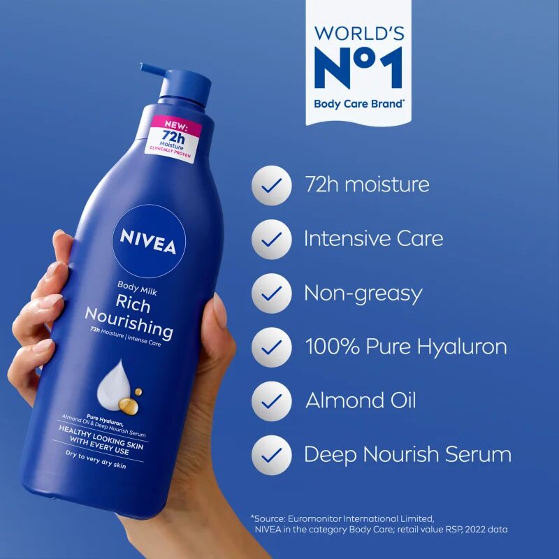 Nivea Body Milk подхранващ лосион за тяло 625 мл.