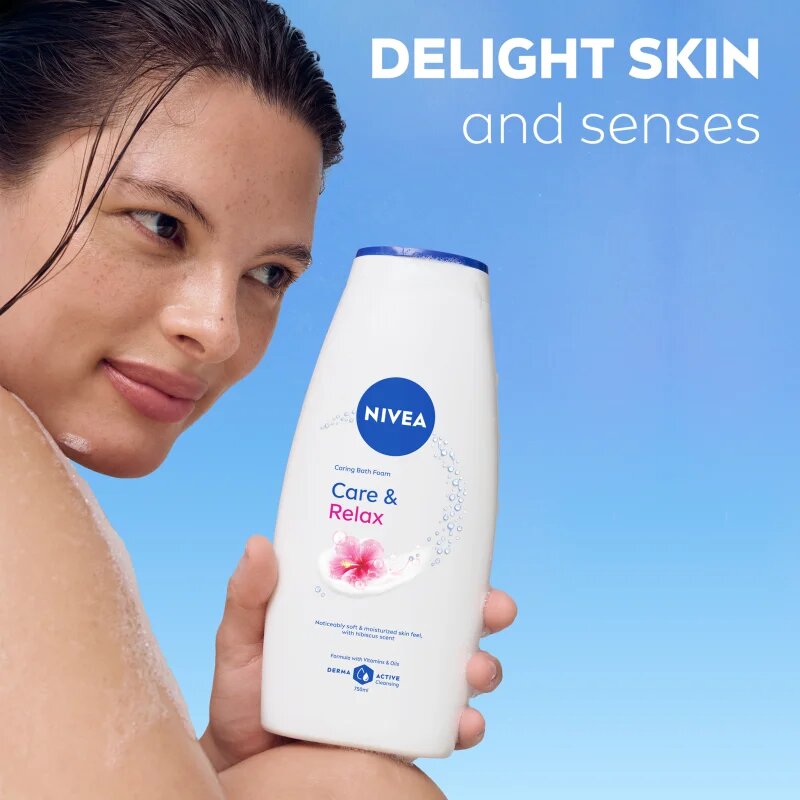 Nivea Care & Relax пяна за вана и душ гел 2 в 1 750 мл.