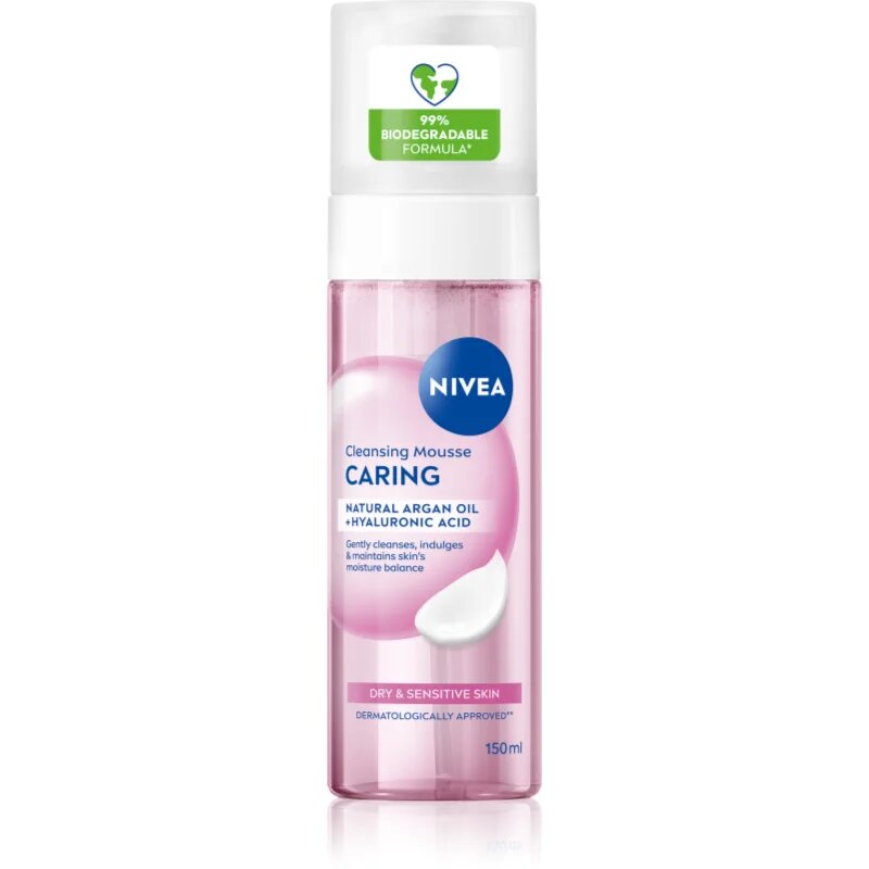 Nivea Caring почистваща пяна за лице за суха до чувствителна кожа 150 мл.