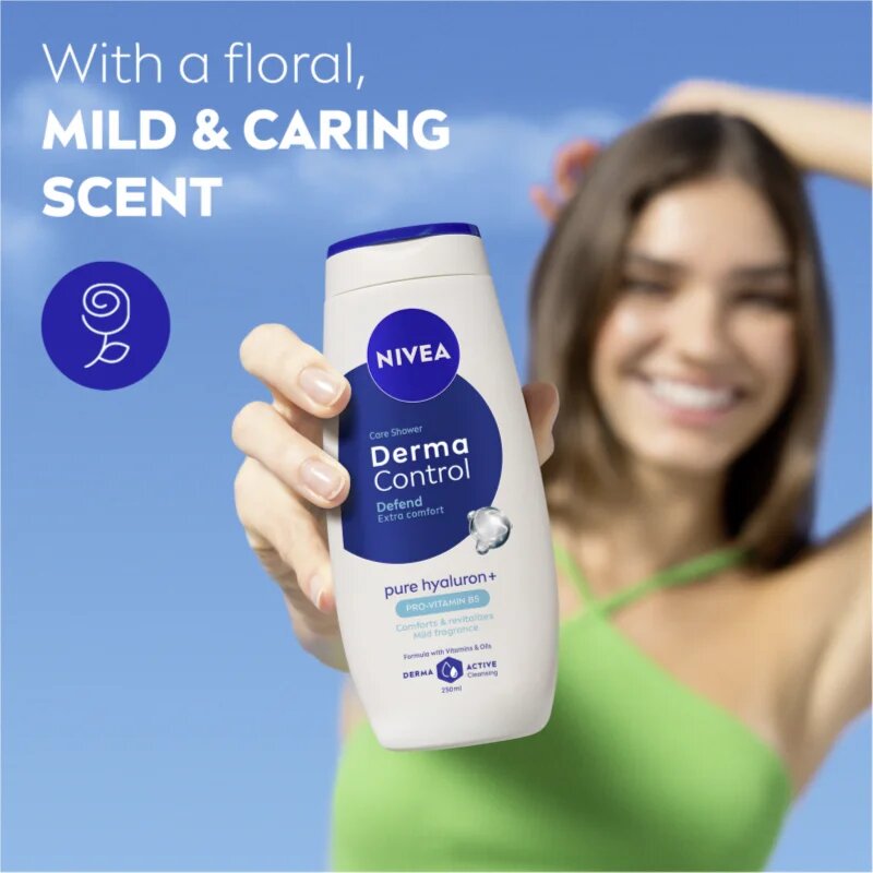 Nivea Derma Control Defend душ гел - грижа с хиалуронова киселина 500 мл.