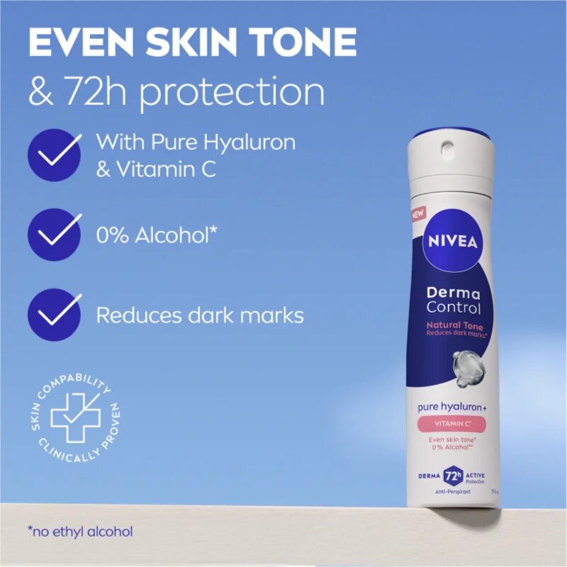 Nivea Derma Control Natural Tone антиперспирант-спрей Против тъмни петна 150 мл.