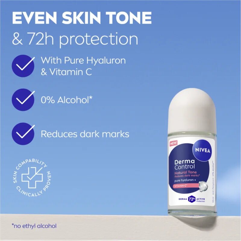 Nivea Derma Control Natural Tone рол-он и антиперспирант Против тъмни петна 50 мл.