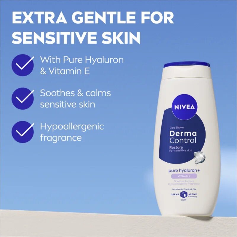 Nivea Derma Control Restore хидратиращ душ гел с хиалуронова киселина 250 мл.