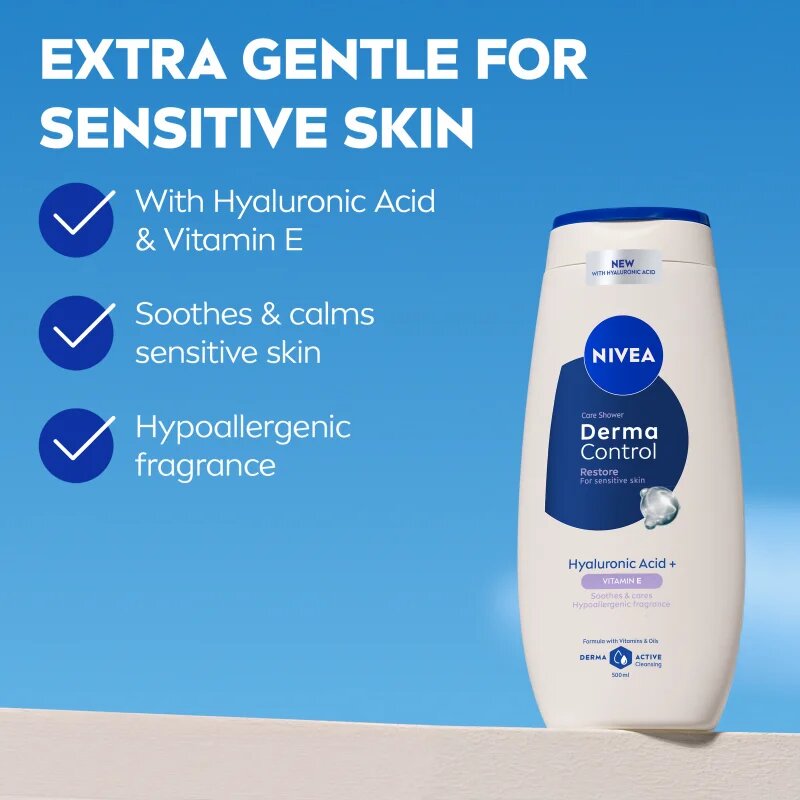 Nivea Derma Control Restore хидратиращ душ гел с хиалуронова киселина 500 мл.