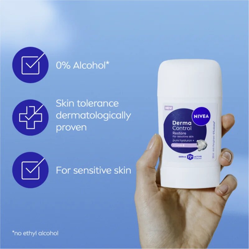 Nivea Derma Control Restore твърд антиперспирант за чувствителна кожа 50 мл.