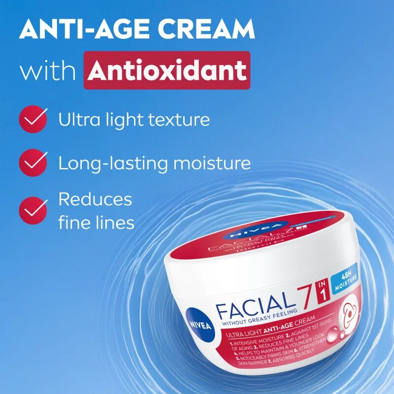 Nivea Facial Anti-Age крем против първи признаци на стареене 7 в 1 100 мл.