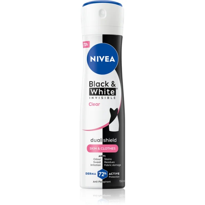 Nivea Invisible Black & White Clear антиперспирант в спрей за жени 150 мл.