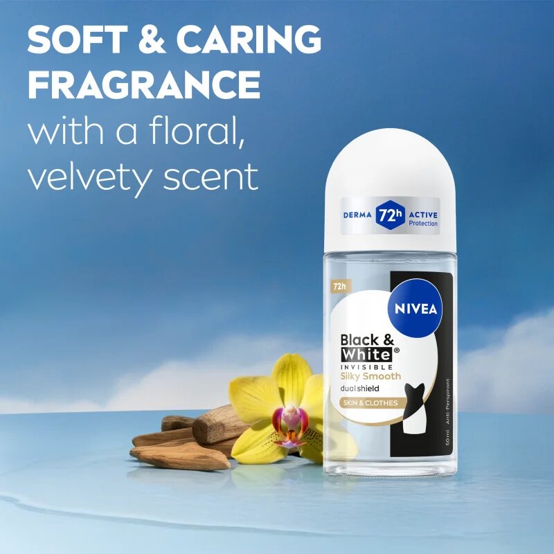 Nivea Invisible Black & White Silky Smooth рол-он и антиперспирант за жени 50 мл.