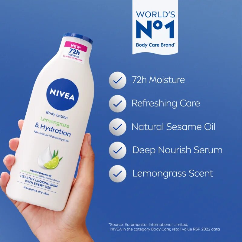 Nivea Lemongrass хидратиращо мляко за тяло 400 мл.