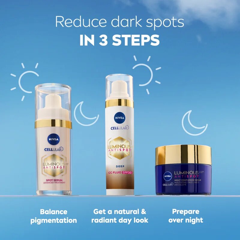 Nivea Luminous 630 Anti Spot озаряващ СС крем SPF 30 цвят Deep 40 мл.