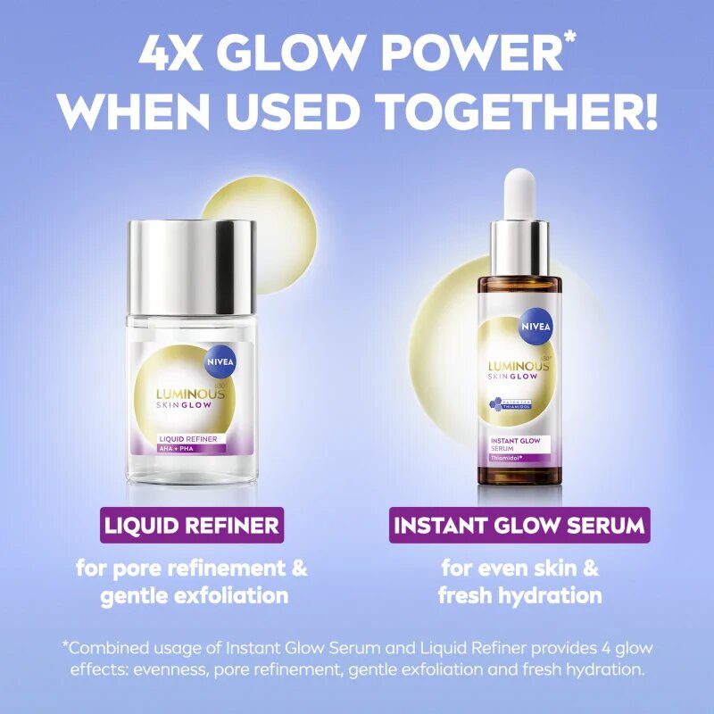 Nivea Luminous 630 Skin Glow изглаждаща грижа за озаряване на лицето 100 мл.
