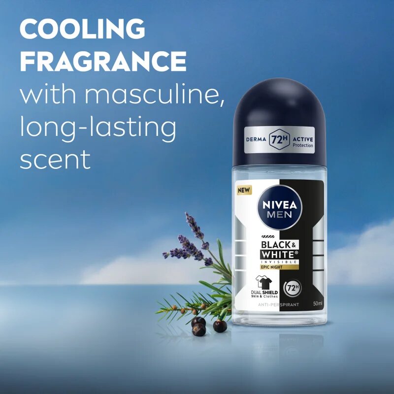 Nivea MEN Black & White Epic Night рол- он против изпотяване 72 ч. 50 мл.