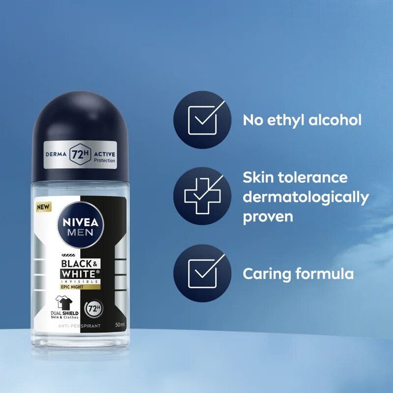 Nivea MEN Black & White Epic Night рол- он против изпотяване 72 ч. 50 мл.